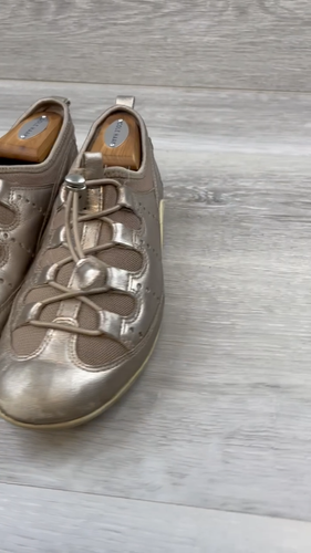 Ecco Vibration II Women's 8 Gray Sneaker Metallic Leather Comfort Shoes Toggle - Video 1 of 1
