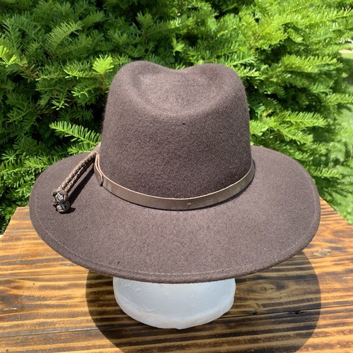 Vintage Eddie Bauer braun XL Cowboy Safari Fedora Hut Baumwollfilz Indiana Jones - Bild 4 von 9