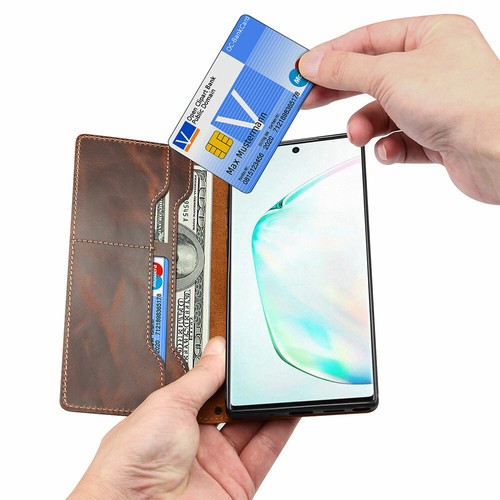 Original Genuine Leather Flip Wallet Case For Samsung Galaxy Note20 /Ultra 5G - Picture 28 of 35