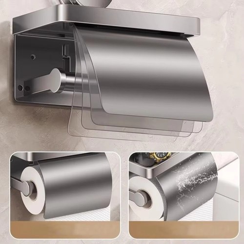Punch-Free Toilet Roll Paper Storage Rack Bathroom Paper Holder for WC Decor - Picture 10 of 12