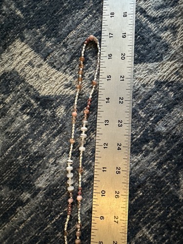 J.Jill Earring & Necklace Set Peach-Pink Faceted Semi Precious Stones NEW - Picture 3 of 4