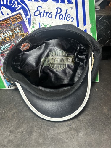Harley Davidson Original Patch Captain's hat cap Rare XL Size HD White - Picture 3 of 24