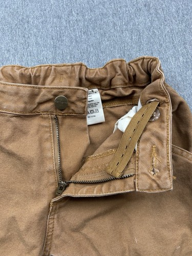 Carhartt Pants Youth 10 Brown Carpenter BN8311-B Adjustable Waist Kids *STAINS* - Picture 10 of 14