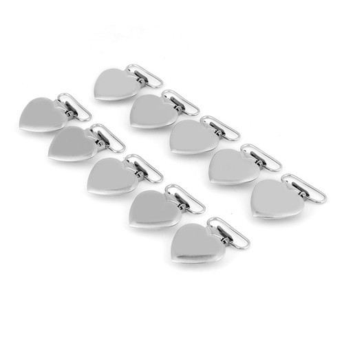 10 Pcs Metal Heart Shape Insert Pacifier Holder Suspender Clips For Home - Bild 21 von 22