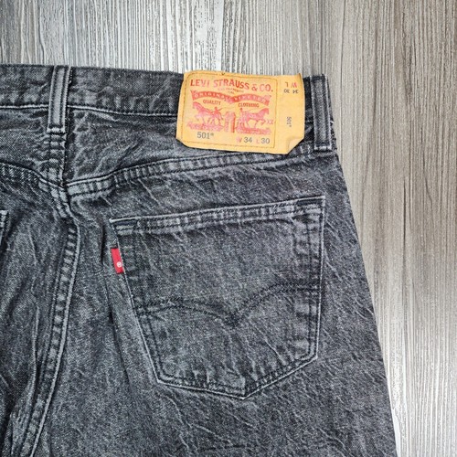 Levi’s 501 Jeans Mens Size 34×30 Black Cone Mills White Oak Denim Made In Mexico - Picture 7 of 8