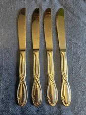 Set Of 4 Farberware Trieste Stainless Steel Twist Handle Dinner Knives 8 1/2"