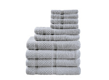 Mainstays 10 Piece Towel Set with Upgraded Softness & Durability, Grey