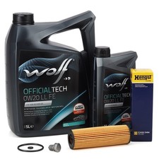 6L WOLF OFFICIALTECH 0W20 LL FE + HENGST Ölfilter für VW GOLF 8 A3 8Y 2.0 TDI