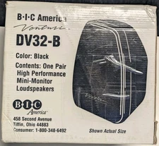 BIC America Venturi DV-32-W Speakers Black Mini-Monitor Loudspeakers  