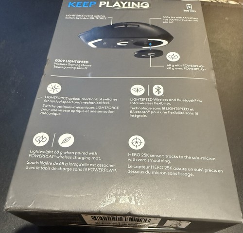 Authentic Logitech G309 LIGHTSPEED Wireless Gaming Mouse (BLACK) 910-007197 New - Picture 2 of 3