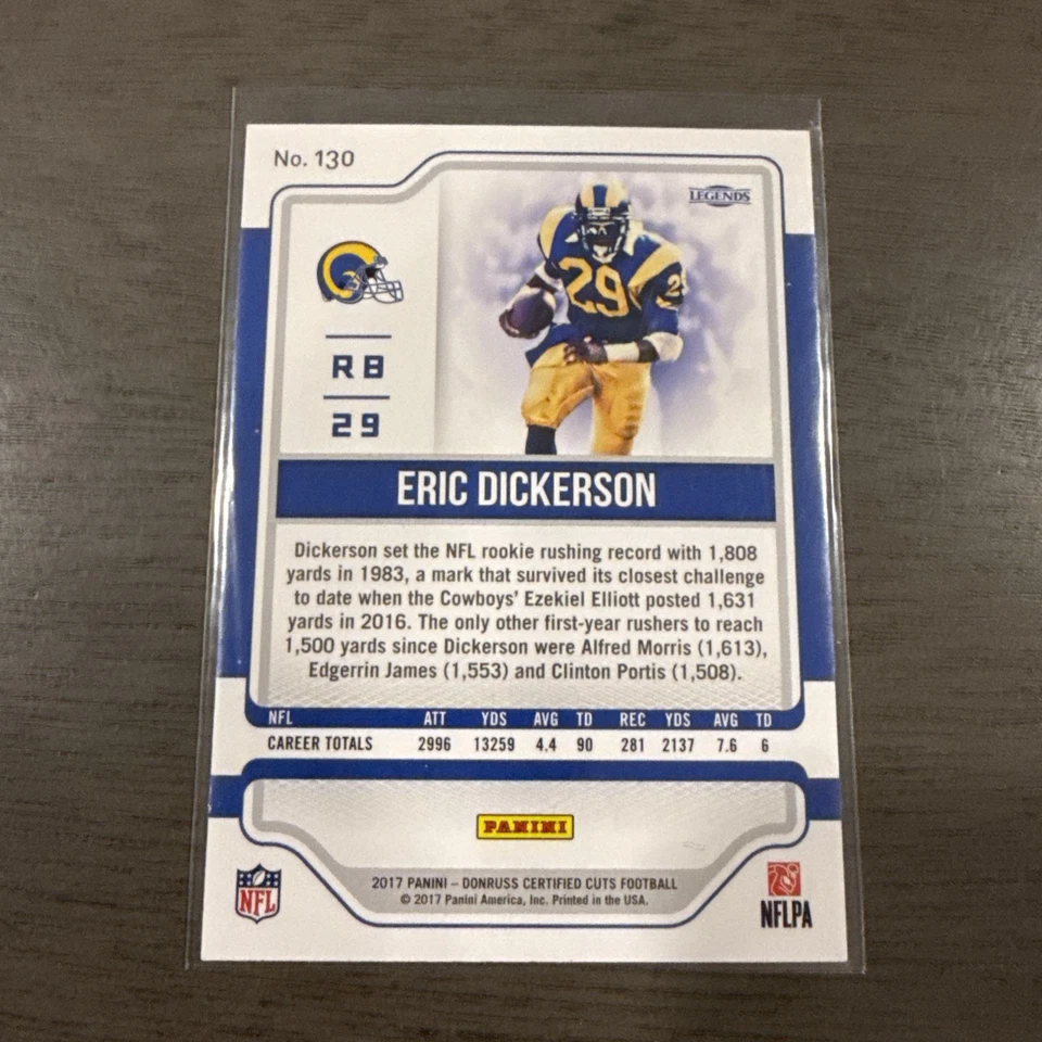 2017 DONRUSS CERTIFIED CUTS LEGENDS GOLD ERIC DICKERSON HOF /10 - Image 2 of 3
