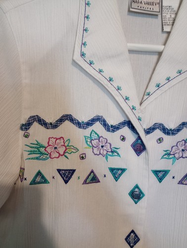 Camicia Napa Valley floreale con bottoni vintage anni 90 taglia S Cottagecore prateria contadina - Foto 5 di 8