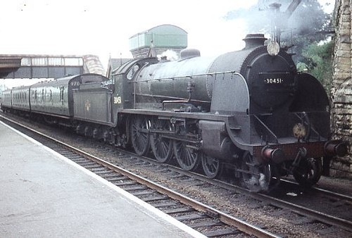 Original colour slide of 30451 SR N15 class steam loco