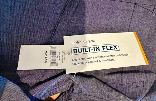NWT Boy’s Slate Gray Button Down Dress Shirt, Size XL/14-16 - Picture 3 of 3