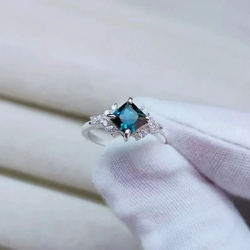 Art Deco Style Lab - Created Diamond 925 Silver Wedding Engagement For Her Ring - Bild 4 von 4