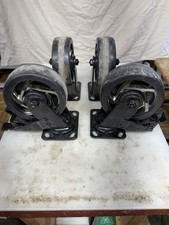 4 Pack 6" Heavy Duty Polyurethane Caster 2-with Brake  & Swivel Plate/ 2-Fixed