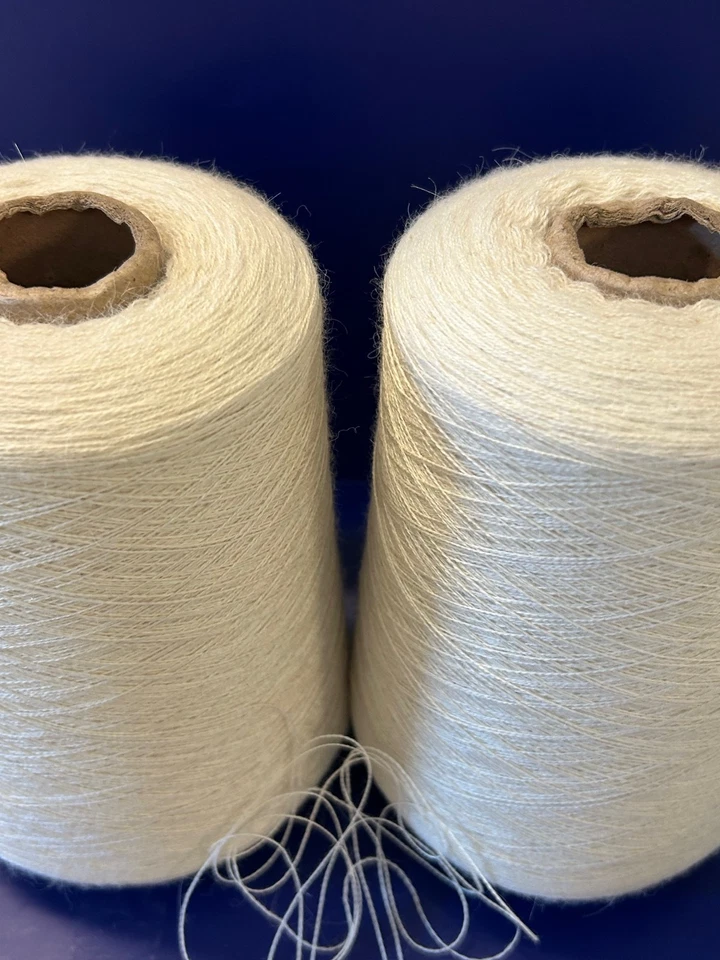 Lot 2 Spool Cone Peru LACE Soft Super Baby Alpaca Yarn 2lb 4oz 1046gr 0012 White - Image 3 of 4