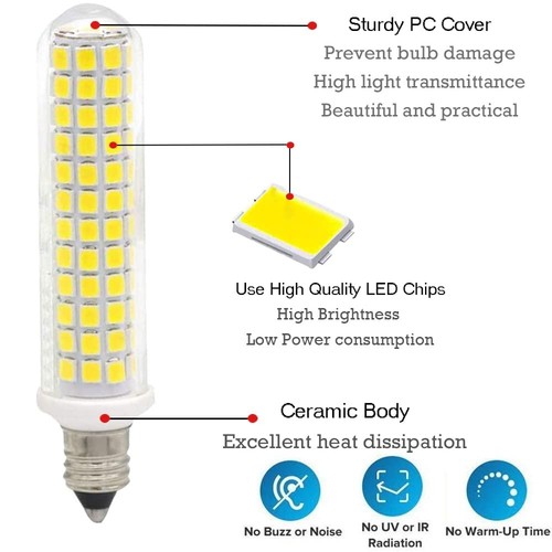 E11 LED Light Bulb, E11 Mini Candelabra Base 100W Halogen Bulb Replacement, N... - Picture 4 of 6
