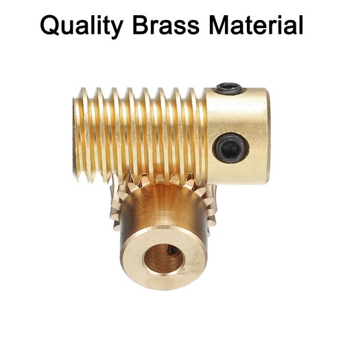 Worm Gear Set 5mm Wheel Shaft Brass 0.5M 20:1 Reduction Rate Drive Gear Box - Picture 5 of 6