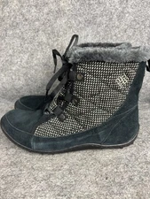 Columbia Minx Shorty Omni-Heat Tweed Boots Womens Size 9 Black Waterproof Winter