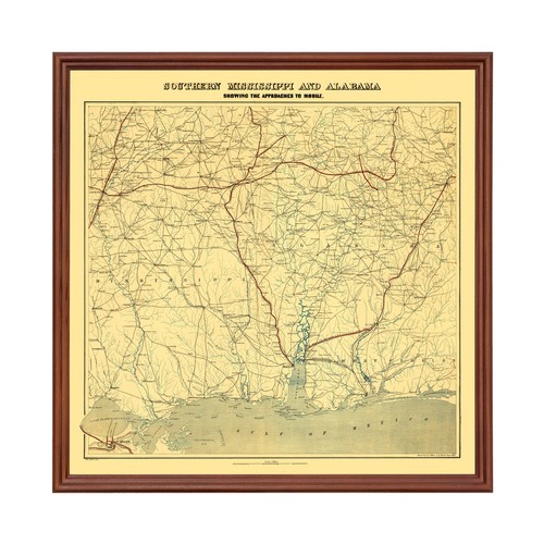 Old Map of Alabama 1863 - Vintage Alabama Art - Picture 1 of 29