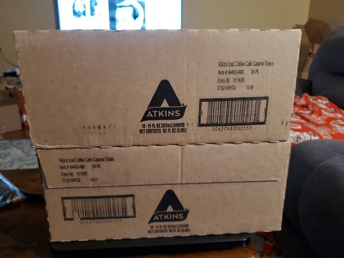 NIB - (24) ATKINS Iced Coffee Cafe Protein - CARAMEL SHAKES - 11 oz. each