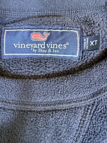 Vineyard Vines Pullover Fleece Sweater Mens Size XLT Navy Blue Crew Neck - Picture 2 of 21