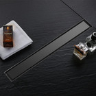 24-Inch Linear Shower Drain, with 2-In-1 Flat & Tile, Insert Cover Bla