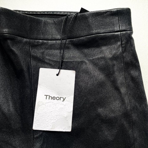 Theory Adbelle Leather Leggings Black Size 0 NEW NWT - Picture 6 of 14