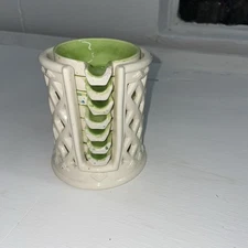 Vintage 1970's Ashtrays Individual Stackable Caddy Ceramic Art Pottery Set of 7