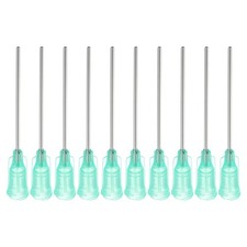 100Pcs 18Gax1.5" Dispensing Needle Tip Stainless Steel and Plastic Cyan Blue