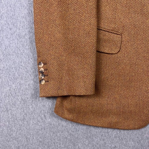VTG Hermes Paris Blazer Mens EU 48 Wool Cashmere Herringbone Made in Italy - Picture 6 of 18