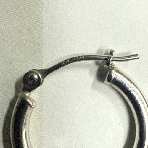 Orecchini a cerchio donna JCM Jacmel in oro bianco 10 carati traforati 0,55” - Foto 6 di 8