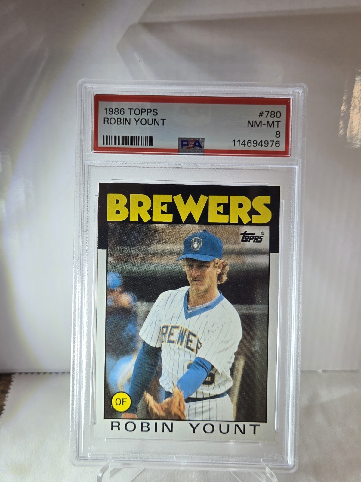 1986 Topps - Robin Yount #780 - Milwaukee Brewers - PSA 8 NM-MT - HOF