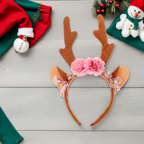 Reindeer Headband Antler Hair Accessories Bandeau Oreilles Renne - Picture 3 of 12