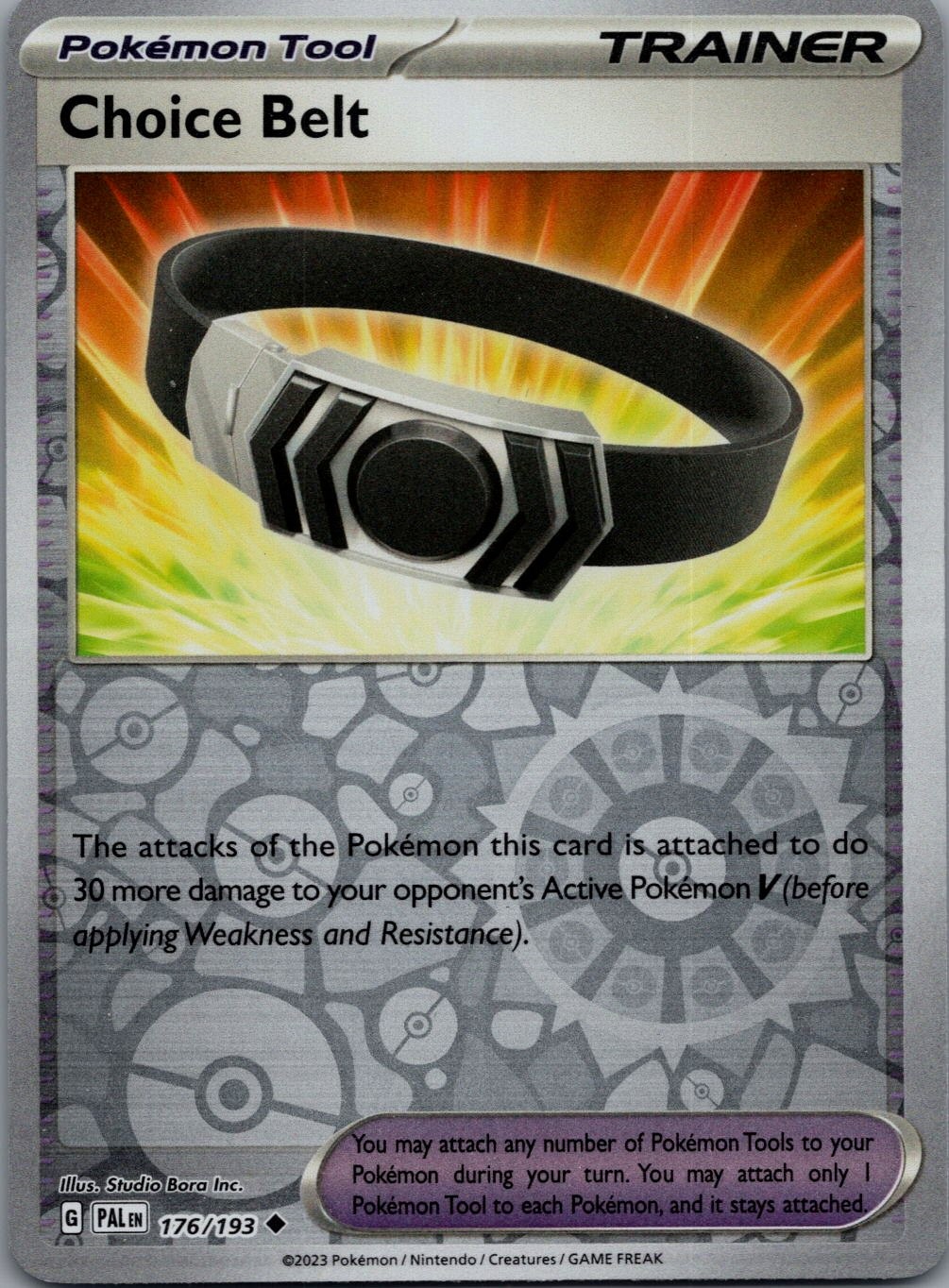 Choice Belt 176/193 UC Paldea Evolved Pokemon Reverse Holo Near Mint