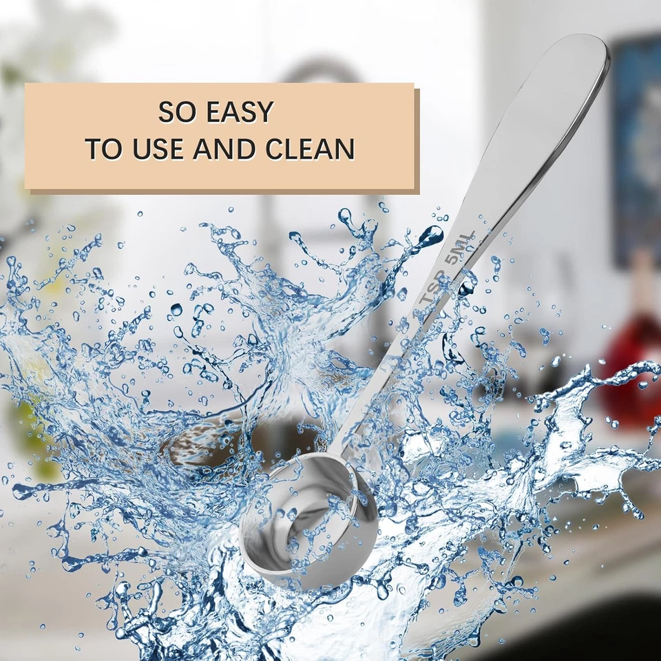 1 peça colher de medição única 1 colher de sopa (1/3 colher de sopa, 5 ml), chás individuais de aço inoxidável - Imagem 4 de 4