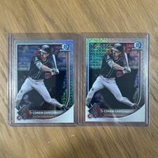 (2) CORBIN CARROLL 2025 BOWMAN CHROME MEGA BOX REFRACTOR #96 DIAMONDBACKS