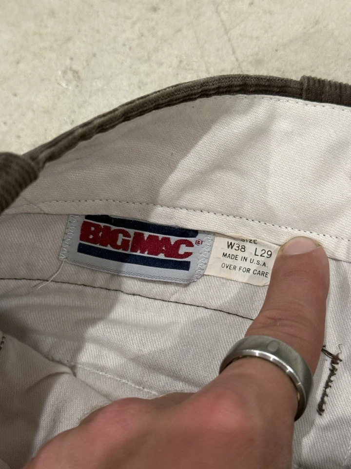 Vintage Big Mac Corduroy Pants Mens 38x29 (Actual 36x28) Brown Scovil Distressed - Image 3 of 4