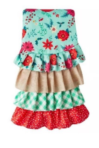 Christmas Tree Skirt Ruffle 48" Pioneer Woman Rustic Farmhouse Chic Country - Picture 3 of 4