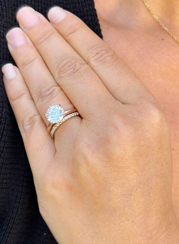 IGI-zertifizierter 14k Rotgold Rundschliff Diamant Verlobungsring und Band 3,20ctw - Bild 11 von 22