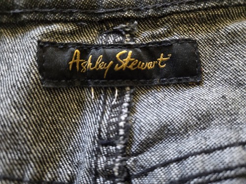 ASHLEY STEWART Black Denim Maxi Skirt Plus Size 1X Front Slit 5 Pockets - Picture 3 of 5