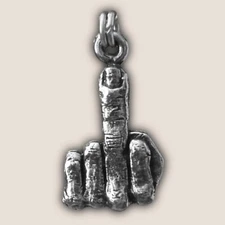 MIDDLE FINGER  THE BIRD ZIPPER PULL biker leather jacket vest harley motorcycle