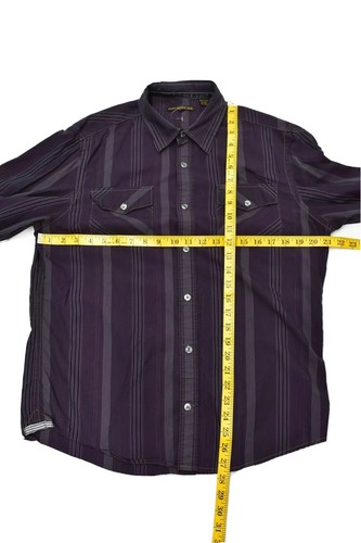 PRIVATE BLUE Men’s Western Striped Shirt Size M Purple 100% Cotton Long Sleeves - Picture 10 of 12