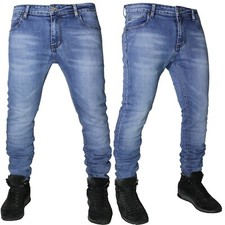 Jeans uomo Denim elasticizzato Slim fit pantaloni chiari casual 5 tasche 722