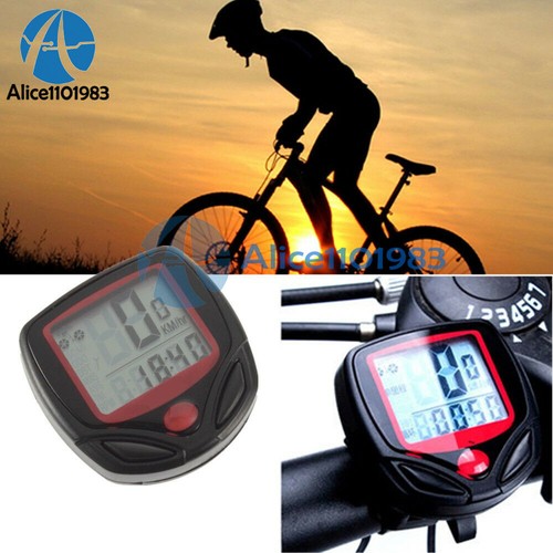 Bike Bicycle Cycling LCD Computer Odometer Speed Speedometer Waterproof Meter - Picture 1 of 25
