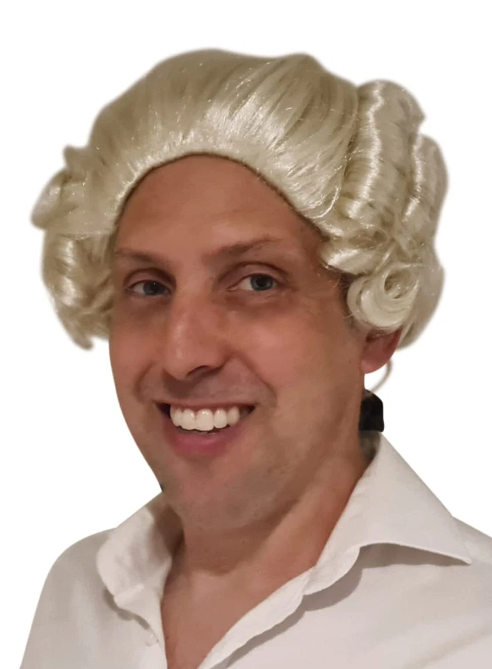 Парик колониального адвоката HandinHandCreations длинная волна белый судья Вашингтон Хами... - Изображение 2 из 4