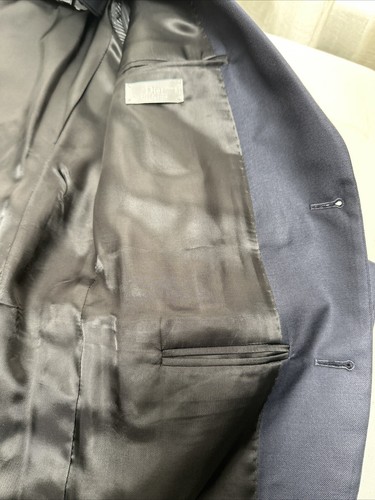 Christian Dior Men's 100% Wool Blue Two Button Jacket Size 48 - Picture 5 of 11