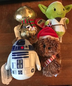 Hallmark-Itty-Bitty-2015-Star-Wars-Holiday-Set-4-Mini-Plush-Doll-Chewie-R2-D2