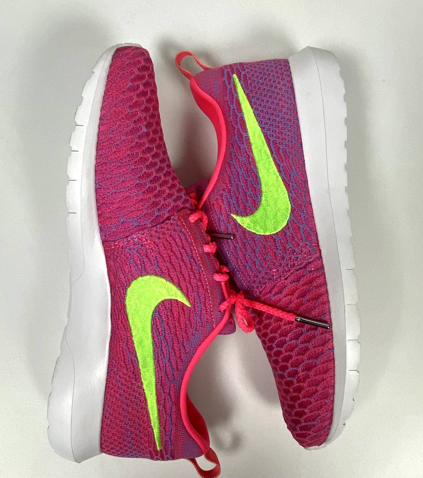 PRISTINE! Nike Roshe NM Flyknit Pink Flash 677243-601 Running Shoes Men Size 10 